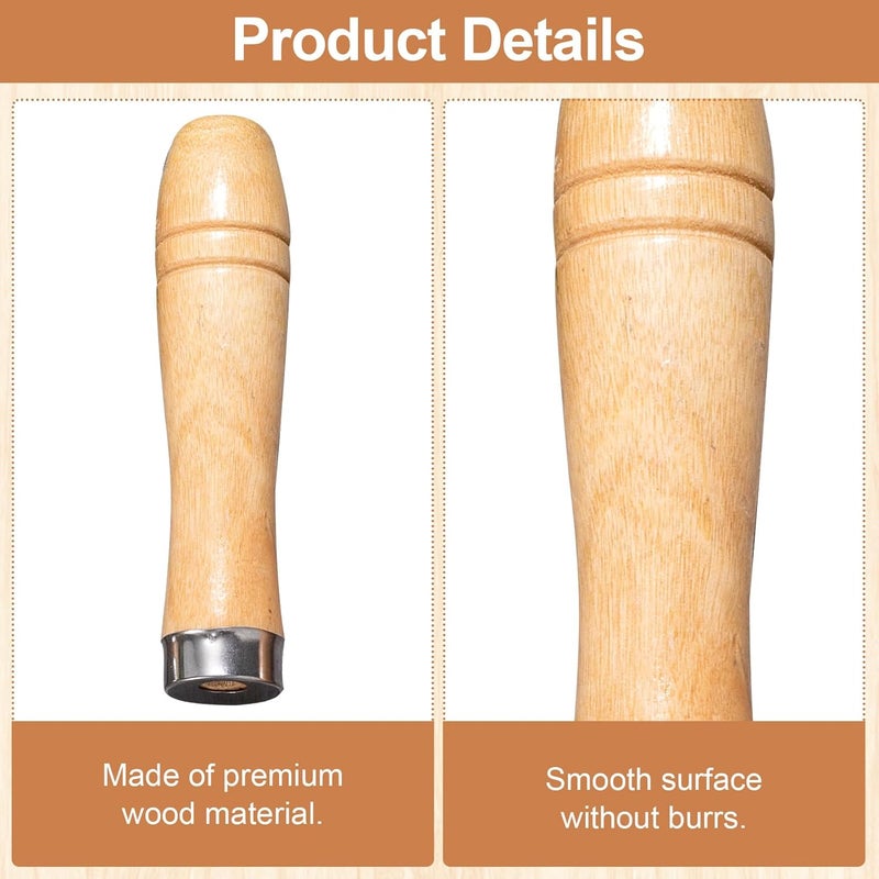 ANCIRS 4pcs Wooden File Handle with Strong Metal Collars, Large Wood Handle for 10"-12" File - Image 3